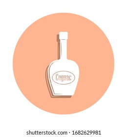 Bottle of cognac badge icon. Simple glyph, flat vector of drink icons for ui and ux, website or mobile application