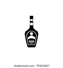 bottle of cognac icon. Alcohol  element icon. Premium quality graphic design icon. Baby Signs, outline symbols collection icon for websites, web design, mobile app on white background