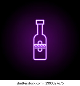 bottle of cognac icon. Elements of Alcohol drink in neon style icons. Simple icon for websites, web design, mobile app, info graphics