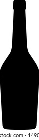 Bottle of cognac silhouette isolated on white background. 