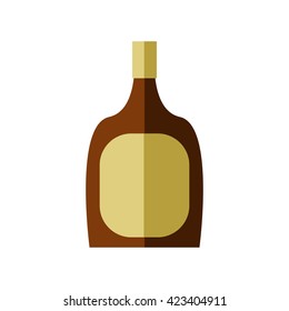 A bottle of cognac. Whiskey. Flat icon.