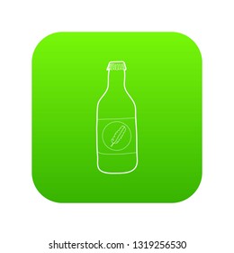 Bottle of cold water eco icon green vector isolated on white background