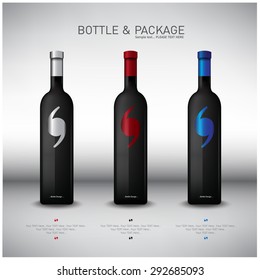 Bottle collection of new material as glass. For Advertising & Marketing