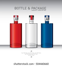 Bottle collection of new material as glass. For Advertising & Marketing