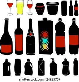 bottle collection - vector