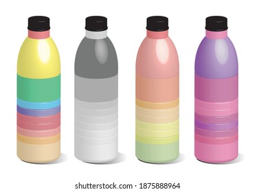 Bottle collection - vector silhouette, vector illustration.