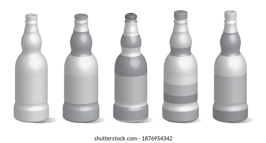 Bottle collection - vector silhouette, vector illustration.