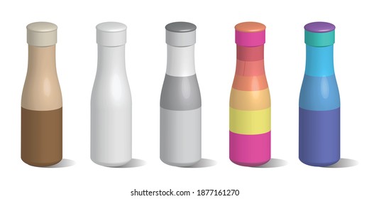 Bottle collection - vector silhouette, vector illustration.