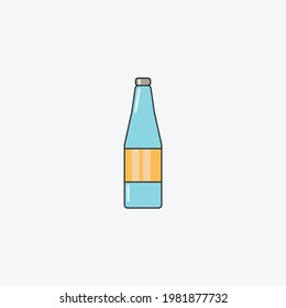 Bottle colorful flat vector illustration. Vector drawing. Bottle isolated vector illustration.