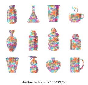 Bottle colorful vector diamond shape