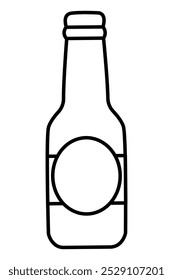 Bottle, coloring page, outline illustration