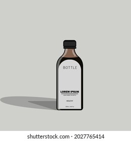Bottle commercial with modern photo vector