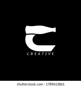 Bottle concept C letter logo design. Vector EPS 10.