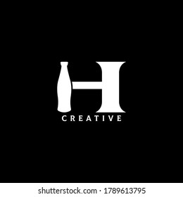 Bottle concept H letter logo design. Vector EPS 10.
