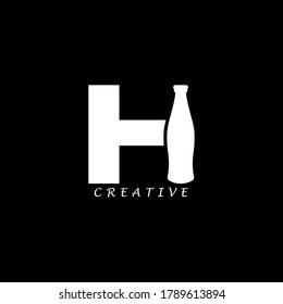 Diseño del logotipo de la letra H del concepto de frasco. EPS vectorial 10.