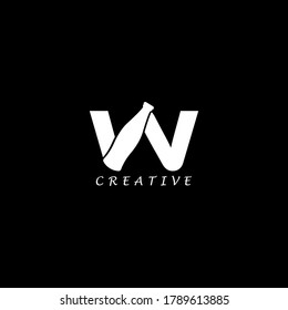 Bottle concept W letter logo design. Vector EPS 10.