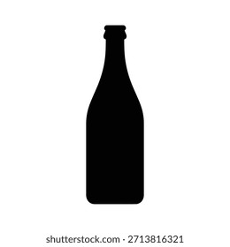 Bottle container silhouette vector on white background