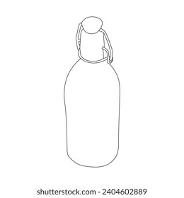 bottle Continuous line drawing. Wine bottle linear icon. One line drawing background. Vector illustration
