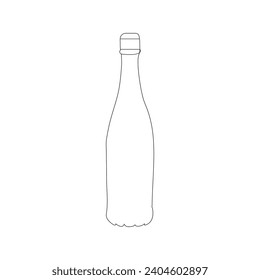 bottle Continuous line drawing. Wine bottle linear icon. One line drawing background. Vector illustration
