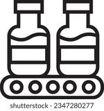 Bottle Conveyor Flask Outline Icon