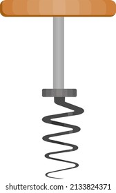 Bottle corkscrew, illustration, vector on a white background.