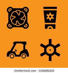 bottle, cosmetic, path and club icons set. Vector illustration for web and design