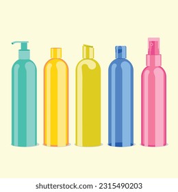 ilustración del vector cosmético del frasco. diseño sencillo con detalles de línea y color brillante, fácil de editar color