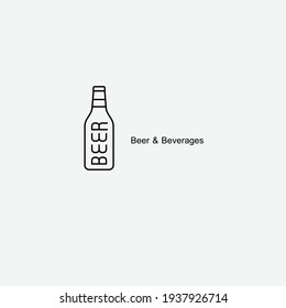 Bottle of craft beer.Beer  Beverages icon.Food and dink concept.Vector illustration.
