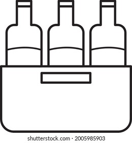 Bottle crates line icon vector design template and illustration with editable stroke