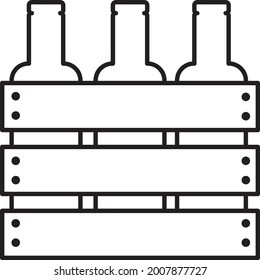 Bottle crates line icon vector design template and illustration with editable stroke