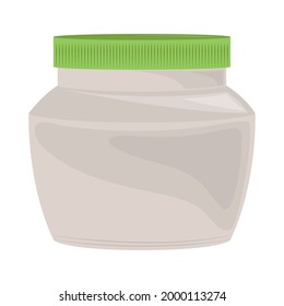 caricatura del contenedor de crema del frasco aislado