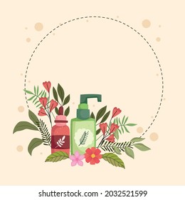 bottle cream flowers self care skincare label