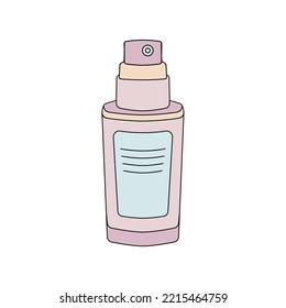 Bottle with cream, serum or gel. Colored simple icon. Cosmetic product, face care