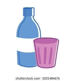 icono de botella y bebida de copa