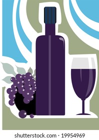  bottle and cup of Grape Juice	