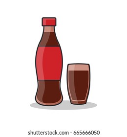 bottle and cup, line art