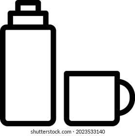 bottle cup vector thin line icon