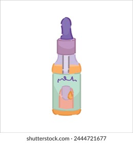 Bottle of cuticle oil on white background