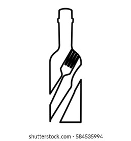 bottle with cutlery tool icon