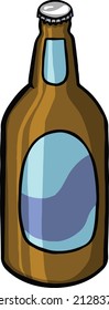 Bottle of dark beer vector illustration