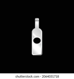 Bottle Dark Big Shape With Oval Label silver plated metallic icon