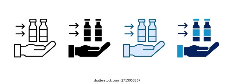 Bottle Deposit Icon Set Multiple Style Collection