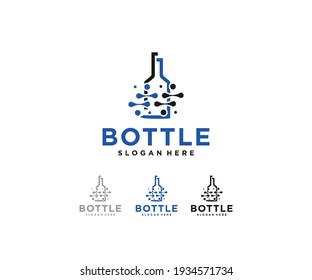 bottle design that incorporates a circle shape as a chemical symbol