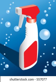 A bottle of detergent with bubbles. Vector file.