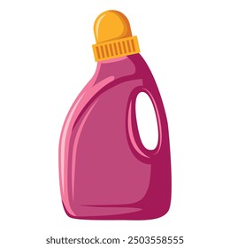 A bottle of detergent is depicted in a cartoon style. Liquid laundry detergent. No label.