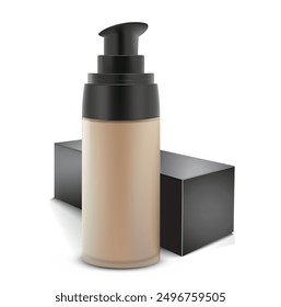 A bottle with a dispenser for foundation cream. Vector illustration