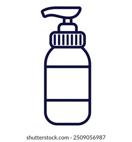 Bottle with dispenser. Liquid soap. Body cream. Vector illustration on white background
