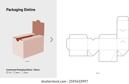 Bottle displayed box dieline template