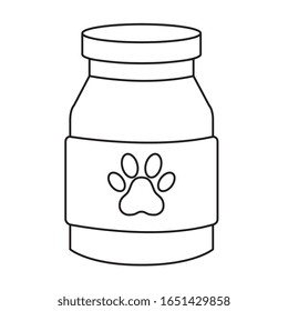 bottle dog medicine isolated icon vector illustration design