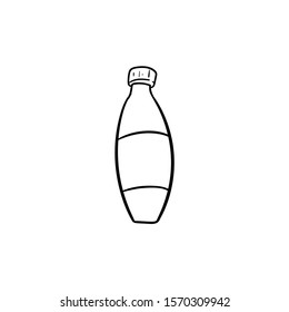 bottle doodle icon vector hand drawing 